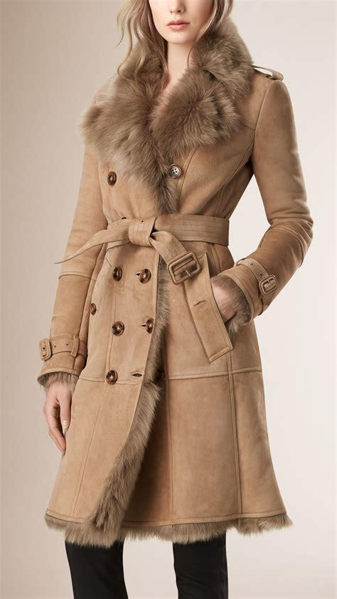 burberry coat for woman|burberry shearling coats women's.